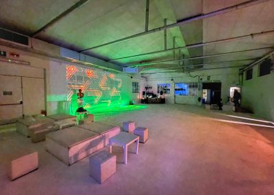 Visione della sala con allestimento